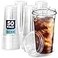 Fit Meal Prep 50 Pack 32 oz Clear Plastic Cups with Strawless Sip Lids Disposable Plastic Coffee Cups with Lids To Go Cups for Iced Coffee Smoothies Soda Party Drinks Bubble Tea Cold Beverage