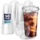 Fit Meal Prep 50 Pack 32 oz Clear Plastic Cups with Strawless Sip Lids Disposable Plastic Coffee Cups with Lids To Go Cups for Iced Coffee Smoothies Soda Party Drinks Bubble Tea Cold Beverage