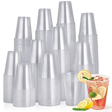 Turbo Bee 420 Pack 16oz Clear Disposable Plastic CupsColdHot Drinking CupsTransparent Plastic Party Container for Water Iced Cold Coffee Juice Soda