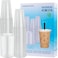 Fabulous Party 100 Sets BPA Free 16 Oz Plastic Cups with Lids Premium PET Crystal Clear Cups Ice Coffee Cups with Cover Clear Disposable Cups for Smoothie Juice Bubble Tea Soda Cold Drink