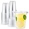 Eupako 12 oz Plastic Cups with Lids 100 Sets Clear Disposable Plastic Party Cups with Flat Lids to Go for Cold Drink Smoothie Milkshake