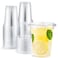 Eupako 12 oz Plastic Cups with Lids 100 Sets Clear Disposable Plastic Party Cups with Flat Lids to Go for Cold Drink Smoothie Milkshake