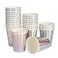 Geeklife Rainbow Silver Disposable Drinking Party Paper Cups9 oz Cups Bulk for WeddingParty and Cocktail40 pcs