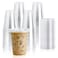 Lilymicky 90 Sets 16 oz Clear Plastic Cups With Flat Lids 16 Ounce Disposable Drinking Cups With Lids for Ice Coffee Smoothie Slurpee or Any Cold Drinks