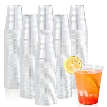 Lilymicky 450 Pack 12 oz Clear Plastic Cups Cold Disposable Plastic Drinking Cups for Parties Picnic BBQ Travel and Events