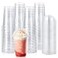 Lilymicky 90 Sets 16 oz Clear Plastic Cups with Dome Lids 16 oz Disposable Plastic Drinking Parfait Cups for Ice Coffee Smoothie Frappuccino Bubble Boba