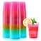 QIANQUEYUE 100 Count 10oz Disposable Tumblers Neon Cups for Party 10oz Disposable Hard Multicolor Plastic Cups Plastic Margarita Glasses 10 ounces