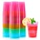 QIANQUEYUE 100 Count 10oz Disposable Tumblers Neon Cups for Party 10oz Disposable Hard Multicolor Plastic Cups Plastic Margarita Glasses 10 ounces