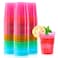 QIANQUEYUE 100 Count 10oz Disposable Tumblers Neon Cups for Party 10oz Disposable Hard Multicolor Plastic Cups Plastic Margarita Glasses 10 ounces