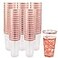 LIYH Love LIYH 100 Pcs Rose Gold Plastic Cups 16 oz Clear Plastic Tumblers Rose Gold Rimmed Cups Fancy Disposable Wedding Cup Elegant Party Drinking Cup 480ml