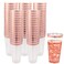 LIYH Love LIYH 100 Pcs Rose Gold Plastic Cups 16 oz Clear Plastic Tumblers Rose Gold Rimmed Cups Fancy Disposable Wedding Cup Elegant Party Drinking Cup 480ml