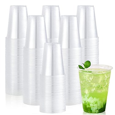 Lilymicky 390 Pack 16 oz Clear Plastic Cups Cold Disposable Plastic Drinking Cups for Parties Picnic BBQ Travel and Events