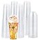 Lilymicky 60 Sets 24 oz Clear Plastic Cups with Dome Lids 24 oz Disposable Plastic Drinking Parfait Cups for Ice Coffee Smoothie Frappuccino Bubble Boba