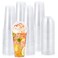 Lilymicky 60 Sets 24 oz Clear Plastic Cups with Dome Lids 24 oz Disposable Plastic Drinking Parfait Cups for Ice Coffee Smoothie Frappuccino Bubble Boba