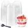Alaeseje 50 Pack 10oz Plastic Cups with Dome LidsNo Hole and SporksDisposable PET Parfait CupsCrystal Dessert Cups for PuddingSnacksIce CreamYogurt