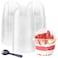 Alaeseje 50 Pack 10oz Plastic Cups with Dome LidsNo Hole and SporksDisposable PET Parfait CupsCrystal Dessert Cups for PuddingSnacksIce CreamYogurt