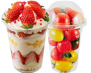 Artpreti 25 Sets 12 oz Clear Plastic Parfait Cups with Dome LidsNO HOLE Disposable Dessert Cups with Lids for Dips Snacks and Fruit Yogurt Smoothie Iced Cold Drinks No Leaking