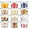Qinsihwn 50 Pack 8 OZ Disposable Plastic Cups with LidsClear Portion Cups with Flat LidsDisposable Clear Ice Cream Cup for ParfaitsYogurtDrinkSoupsSnacksSaladFruitWith Holes
