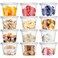 Qinsihwn 50 Pack 8 OZ Disposable Plastic Cups with LidsClear Portion Cups with Flat LidsDisposable Clear Ice Cream Cup for ParfaitsYogurtDrinkSoupsSnacksSaladFruitWith Holes