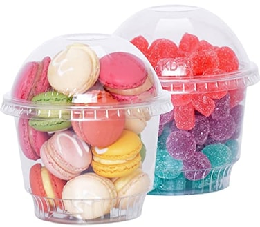 botogift 8 oz Clear Plastic Dessert Cups with Dome Lids 25Sets Disposable Snack Bowls No Hole for Cereal Parfait Yogurt Cupcakes Pudding Jello and Individual Desserts at Party