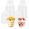 Szsrcywd 50 Pcs 6 oz Clear Plastic Cups with Dome LidsTransparent Parfait CupDisposable Dessert Cups for FruitIce CreamCupcakeIced Cold Drinks