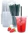Aatriet 50 Sets 16 oz Clear Plastic Cups with Lids and Straws Disposable Coffee Cups
