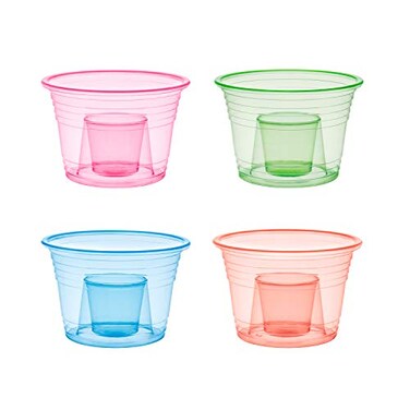 Party Essentials Soft Plastic Bomber Shot Cups Jager Blaster Power Bombs Cups 3 oz 100Count Assorted Neon