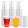 Lilymicky 200 Sets 10 oz Clear Plastic Cups With Flat Lids 10 Ounce Disposable Drinking Cups for Smoothie Slurpee or Any Cold Drinks