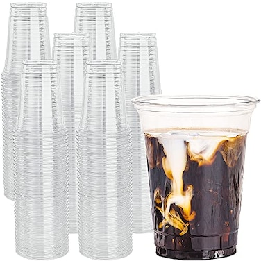 Fabulous Party 300 Count 12 Oz BPA Free PET Crystal Clear Disposable Cups for Party Wedding Bulk Classic Iced Lattes Cold Drinks