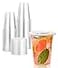 Vplus 200 Pack 12 OZ PET Clear Plastic Cups with Lids 12 OZ Crystal Cold Disposable Drinking Plastic Cups with Flat Lids Perfect for Ice Coffee Smoothie Juice