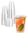 Vplus 200 Pack 12 OZ PET Clear Plastic Cups with Lids 12 OZ Crystal Cold Disposable Drinking Plastic Cups with Flat Lids Perfect for Ice Coffee Smoothie Juice