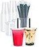 Cappatua 50 SETS 16 oz Clear Plastic Cups with Lids and STRAWS Disposable Drinking Cups for Cold Drinks Iced Coffee Milkshakes Smoothies