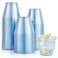 JOLLY CHEF 100 Pack 9 oz Blue Plastic Cups Disposable Cups Tumblers Elegant Blue Glitter Party Glasses for Wedding Thanksgiving Day Christmas Halloween