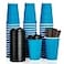 DAILYPACK 80 Count 16 oz Coffee Cups with Lids and Straws Insulated Ripple Wall Paper Hot Coffee Cups for Home Office Hotel Meetings Parties