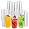 FOCUSLINE 200 PACK 16oz Clear Plastic Cups with Lids Disposable Cold Drinking Cups 16 Ounce Large Clear Cup with Dome Lids with Holes for Smoothie Milkshake Bubble Tea Parfait