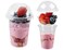 Artpreti 50 Sets 12 oz Clear Plastic Parfait Cups with INSERT DOME LidsNO HOLE Disposable Dessert Cups with Lids for Kids Dips Snacks and Veggies Fruit Yogurt Smoothie Iced Cold Drinks No Leaking