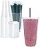 Cappatua 32 oz Clear Plastic Cups with Lids and STRAWS Disposable Drinking Cups for Cold Drinks Iced Coffee Milkshakes Smoothies 25 Sets