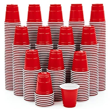 Lilymicky 600 PACK 2 oz Plastic Shot Glasses Mini Red Disposable Shot Cups for Parties Carnivals and Any Events