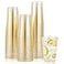JOLLY CHEF 100 Pack 12 oz Gold Plastic Cups Disposable Gold Cups Heavyduty Party Glasses for Wedding Thanksgiving Christmas Parties