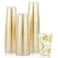 JOLLY CHEF 100 Pack 12 oz Gold Plastic Cups Disposable Gold Cups Heavyduty Party Glasses for Wedding Thanksgiving Christmas Parties