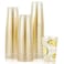 JOLLY CHEF 100 Pack 12 oz Gold Plastic Cups Disposable Gold Cups Heavyduty Party Glasses for Wedding Thanksgiving Christmas Parties