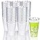 LIYH Love LIYH 100 Pcs 16 oz Silver Plastic Cups Clear Plastic Tumblers with Silver Rim Big Size Fancy Disposable Clear Cups for Party Wedding