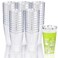 LIYH Love LIYH 100 Pcs 16 oz Silver Plastic Cups Clear Plastic Tumblers with Silver Rim Big Size Fancy Disposable Clear Cups for Party Wedding