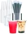 Cappatua 16 oz Clear Plastic Cups with Lids and STRAWS Disposable Drinking Cups for Cold Drinks Iced Coffee Milkshakes Smoothies 25 Sets
