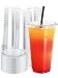 NEEBAKE 75 Sets 24 oz Plastic Cups With Lids Clear Disposable Drinking Cups for Iced Coffee Smoothie Milkshake Cold Drinks Party
