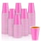 Lounsweer 100 Pcs 16 oz Disposable Party Cups Plastic Heavy Duty Drinking Water Cups for Birthday Baby Shower Wedding BBQ Picnic Party SuppliesPink