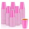Lounsweer 100 Pcs 16 oz Disposable Party Cups Plastic Heavy Duty Drinking Water Cups for Birthday Baby Shower Wedding BBQ Picnic Party SuppliesPink