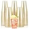 JOLLY CHEF 100 Pack 14 oz Gold Disposable Gold Glitter Plastic Cups Party CupsIdeal for HalloweenThanksgivingChristmas