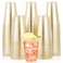 JOLLY CHEF 100 Pack 14 oz Gold Disposable Gold Glitter Plastic Cups Party CupsIdeal for HalloweenThanksgivingChristmas