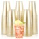 JOLLY CHEF 100 Pack 14 oz Gold Disposable Gold Glitter Plastic Cups Party CupsIdeal for HalloweenThanksgivingChristmas